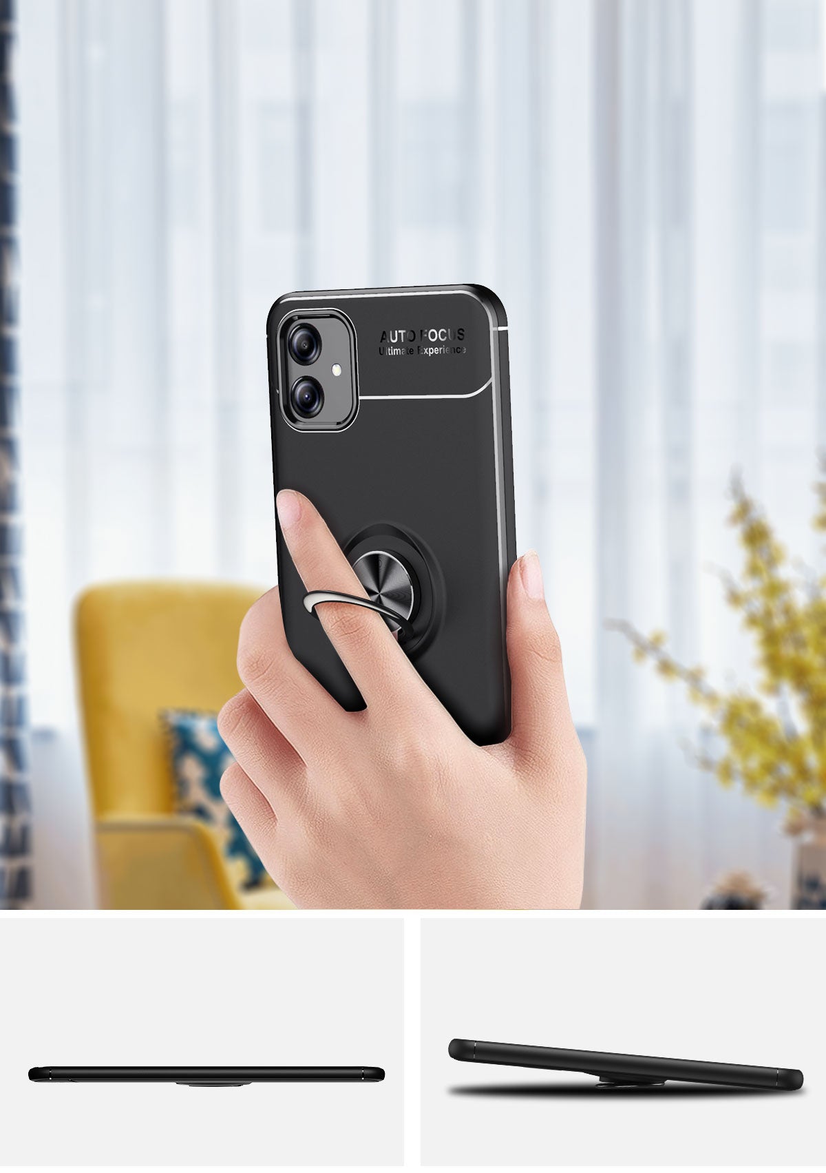 Galaxy A04E Kılıf Zore Ravel Silikon Kapak Siyah