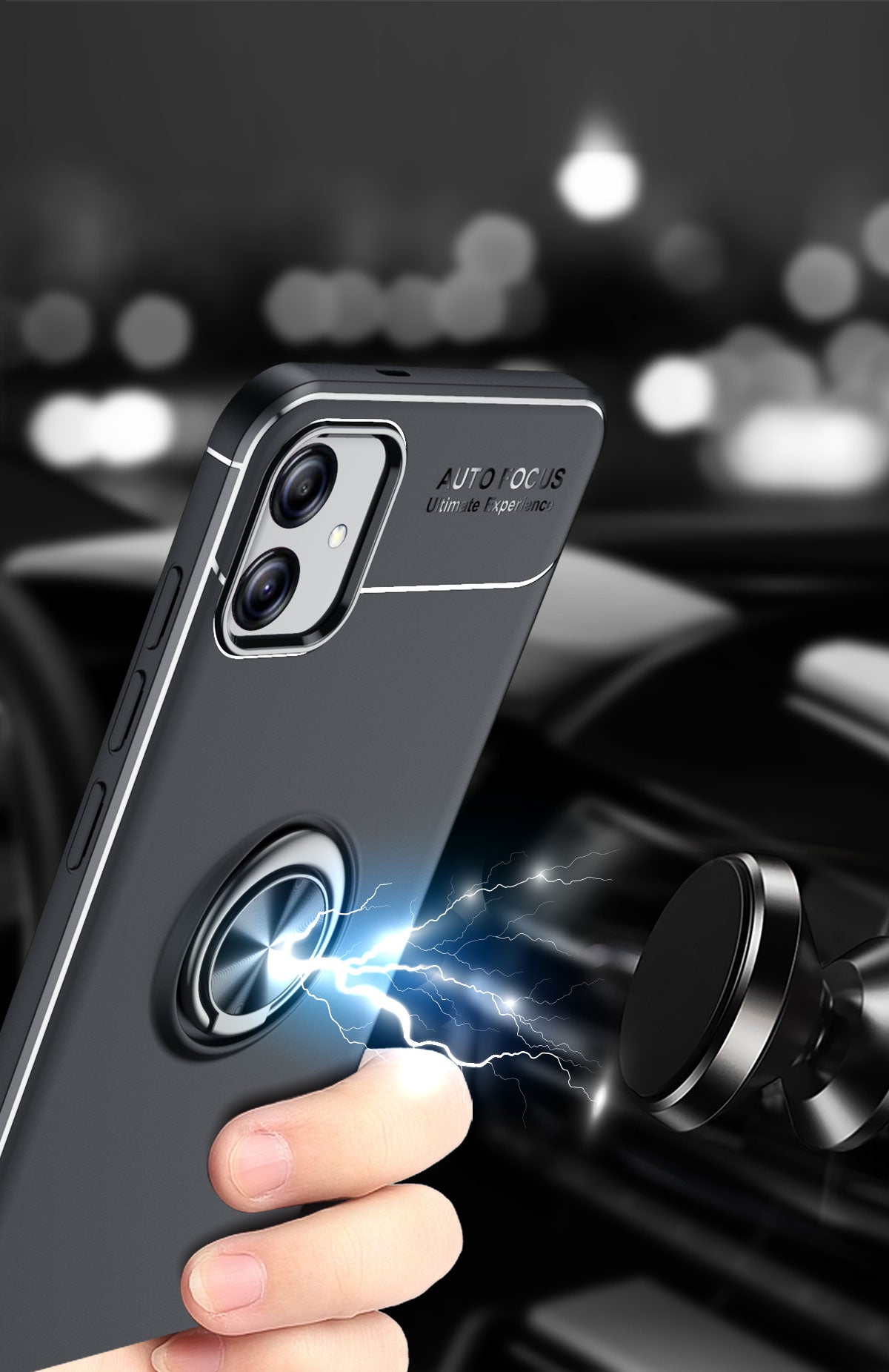 Galaxy A04E Kılıf Zore Ravel Silikon Kapak Siyah