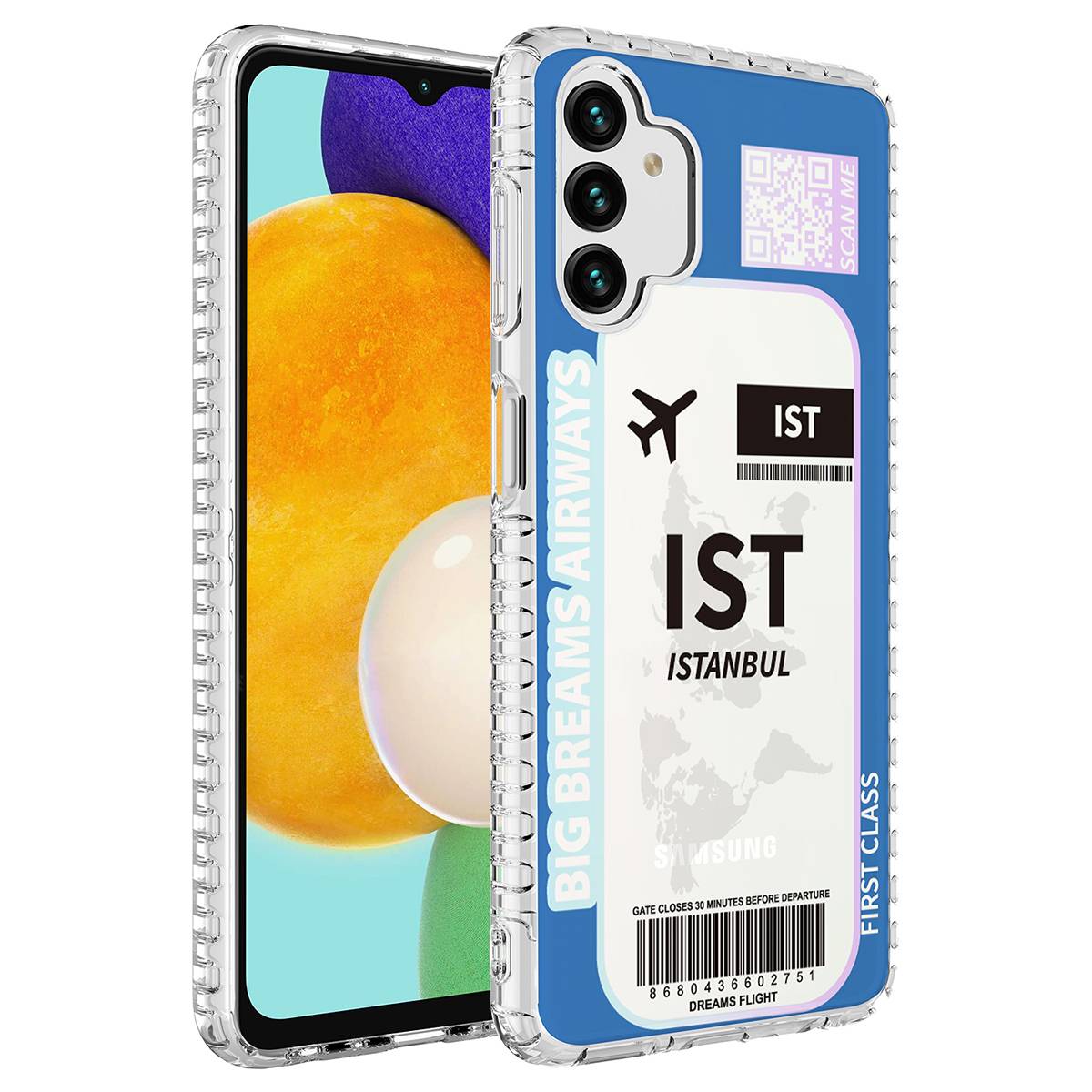 Galaxy A04S Kılıf Airbag Kenarlı Renkli Desenli Silikon Zore Elegans Kapak NO4