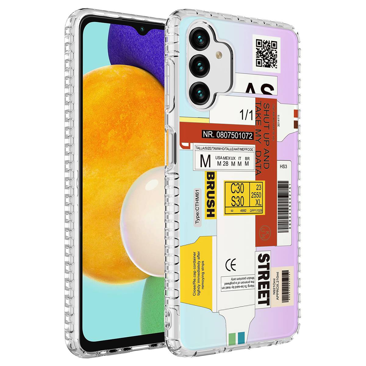 Galaxy A04S Kılıf Airbag Kenarlı Renkli Desenli Silikon Zore Elegans Kapak NO2