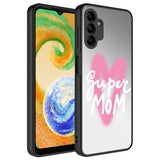 Galaxy A04S Kılıf Aynalı Desenli Kamera Korumalı Parlak Zore Mirror Kapak Yazı