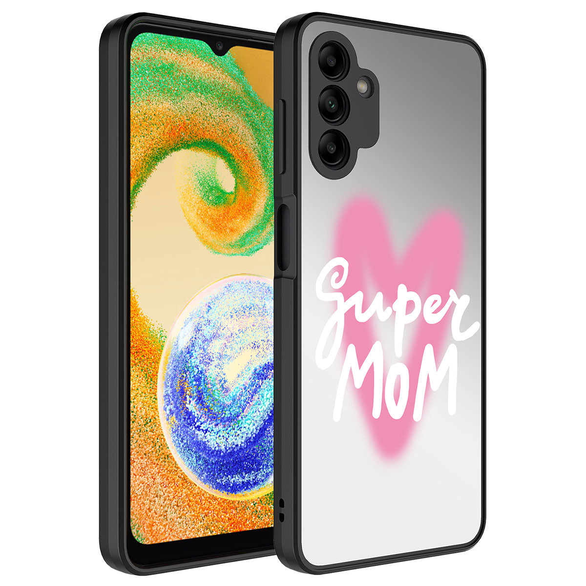 Galaxy A04S Kılıf Aynalı Desenli Kamera Korumalı Parlak Zore Mirror Kapak Yazı
