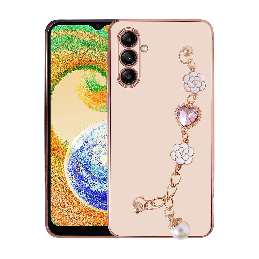 Galaxy A04S Kılıf El Tutamaçlı Kamera Korumalı Zore Taka Silikon Kapak Pembe