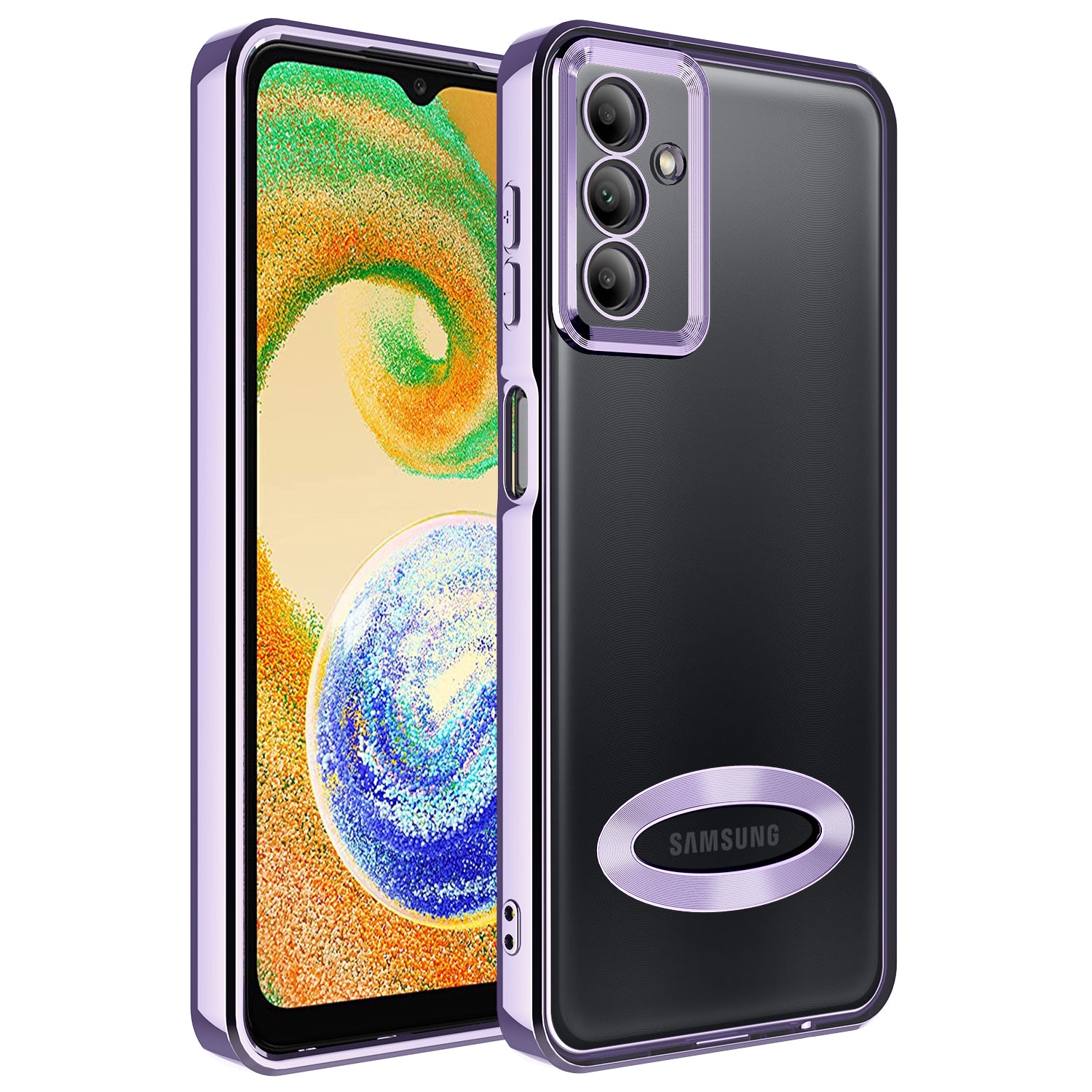 Galaxy A04S Kılıf Kamera Korumalı Logo Gösteren Zore Omega Kapak Siyah