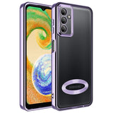 Galaxy A04S Kılıf Kamera Korumalı Logo Gösteren Zore Omega Kapak Lila