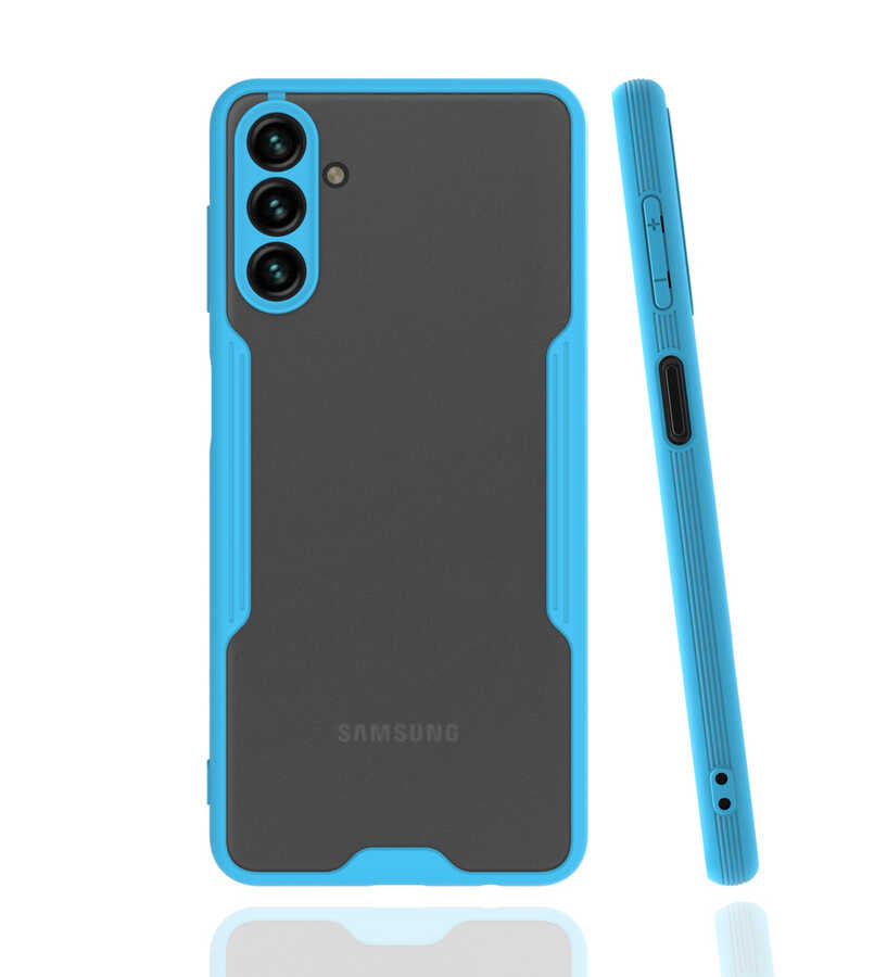 Galaxy A04S Kılıf Zore Parfe Kapak Mavi