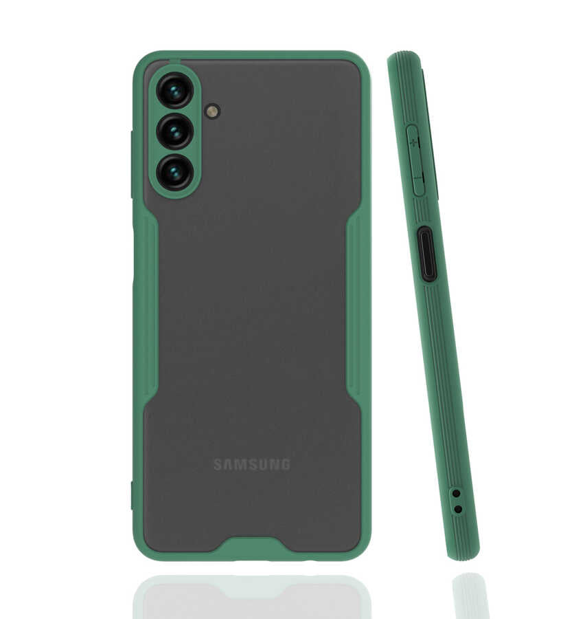 Galaxy A04S Kılıf Zore Parfe Kapak Koyu Yeşil