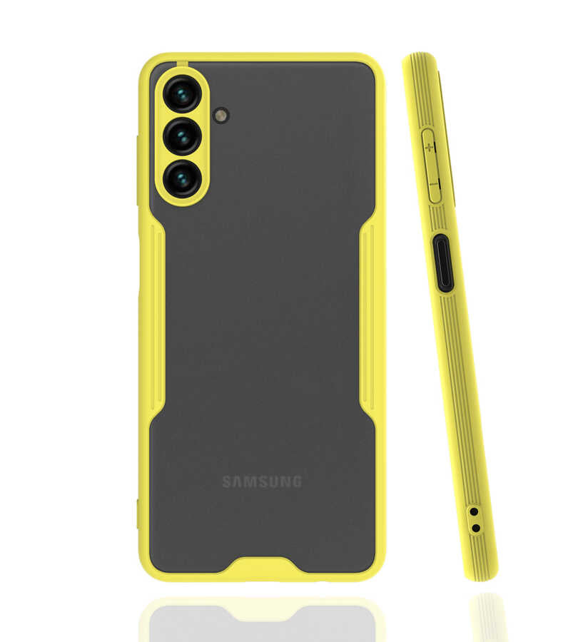 Galaxy A04S Kılıf Zore Parfe Kapak Sarı