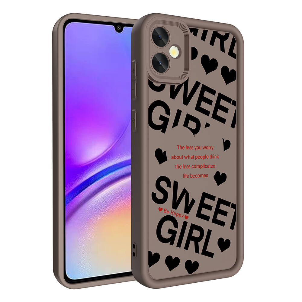 Galaxy A05 Kılıf Kamera Korumalı Baskılı Arka Yüzey Zore Klas Kapak Koyu Kahve