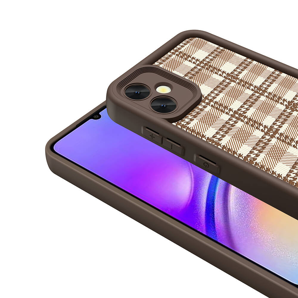 Galaxy A05 Kılıf Kamera Korumalı Baskılı Arka Yüzey Zore Klas Kapak Koyu Kahve