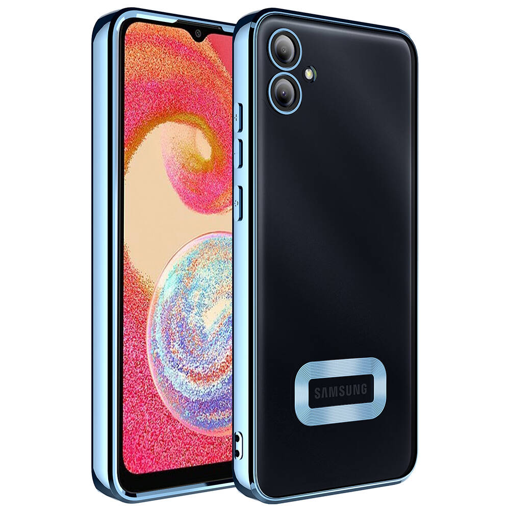 Galaxy A05 Kılıf Kamera Korumalı Logo Gösteren Zore Omega Kapak Gold