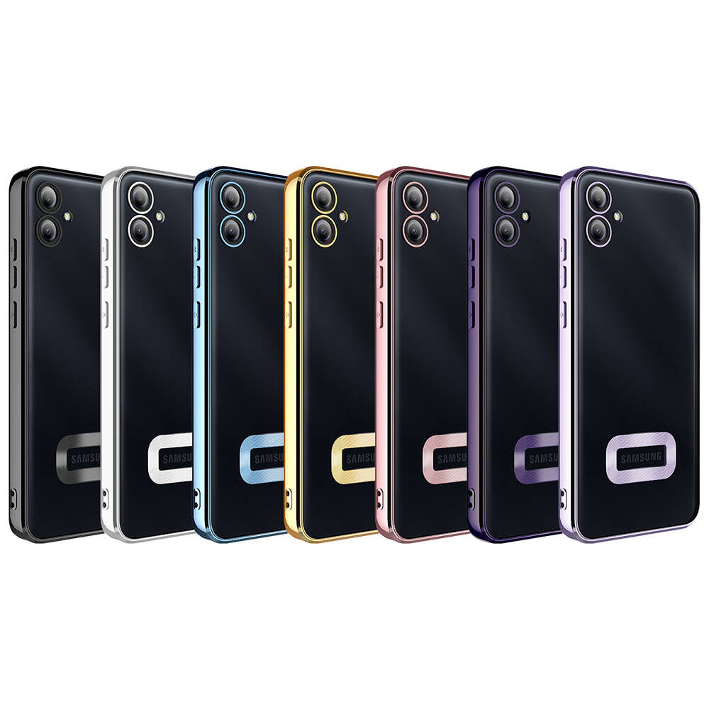 Galaxy A05 Kılıf Kamera Korumalı Logo Gösteren Zore Omega Kapak Lila