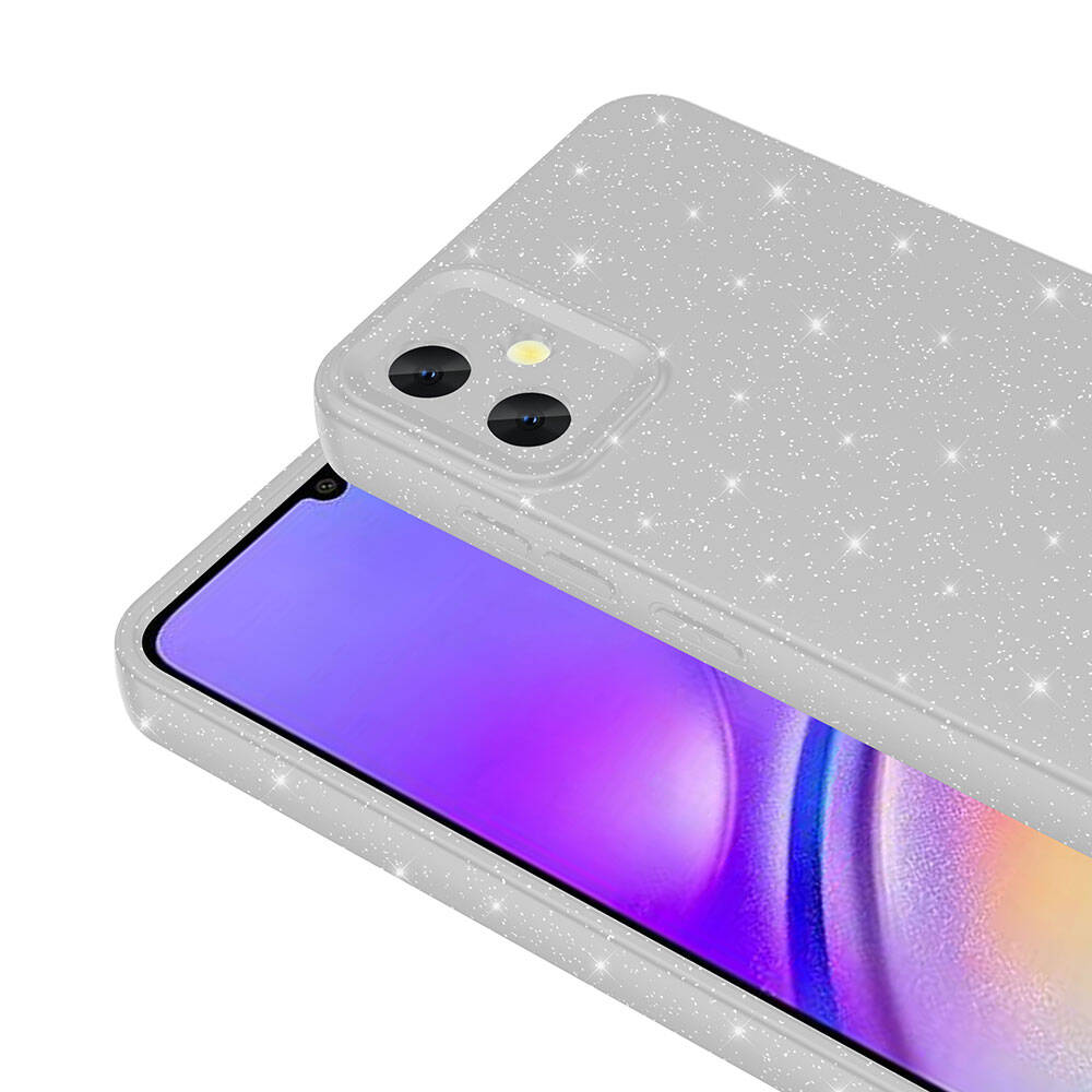 Galaxy A05 Kılıf Kamera Korumalı Simli Lüks Zore Koton Kapak Pembe