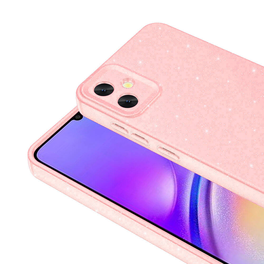Galaxy A05 Kılıf Kamera Korumalı Simli Lüks Zore Koton Kapak Siyah