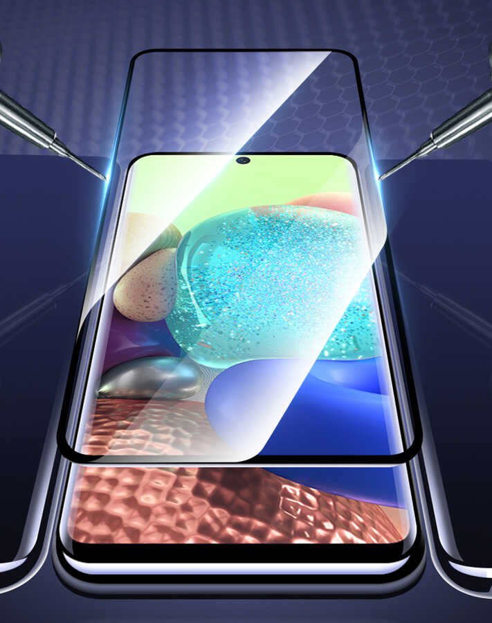 Galaxy A05 Zore Kenarları Kırılmaya Dayanıklı Cam Ekran Koruyucu Siyah