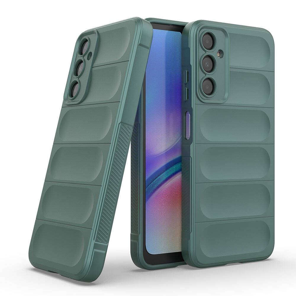 Galaxy A05S Kılıf Esnek TPU Oyuklu Arka Yüzey Tasarımlı Zore Etnik Silikon Kapak Koyu Yeşil