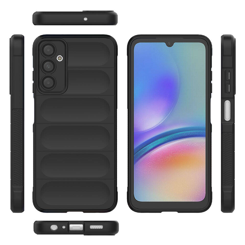 Galaxy A05S Kılıf Esnek TPU Oyuklu Arka Yüzey Tasarımlı Zore Etnik Silikon Kapak Koyu Yeşil