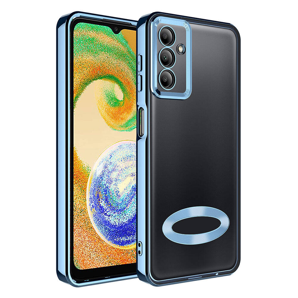 Galaxy A05S Kılıf Kamera Korumalı Logo Gösteren Zore Omega Kapak Siyah