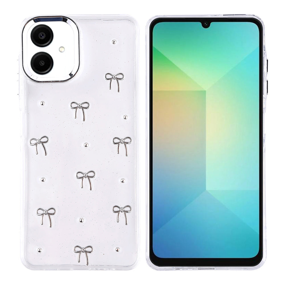 Galaxy A06 Kılıf Airbag Tasarımlı Simli Şeffaf Zore Kutup Kapak Lale