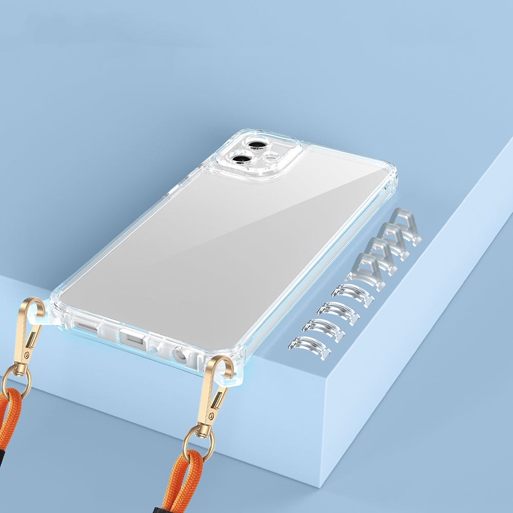 Galaxy A06 Kılıf Airbagli Takılabilir Askı Aparatlı Zore Snap Silikon Kapak Şeffaf