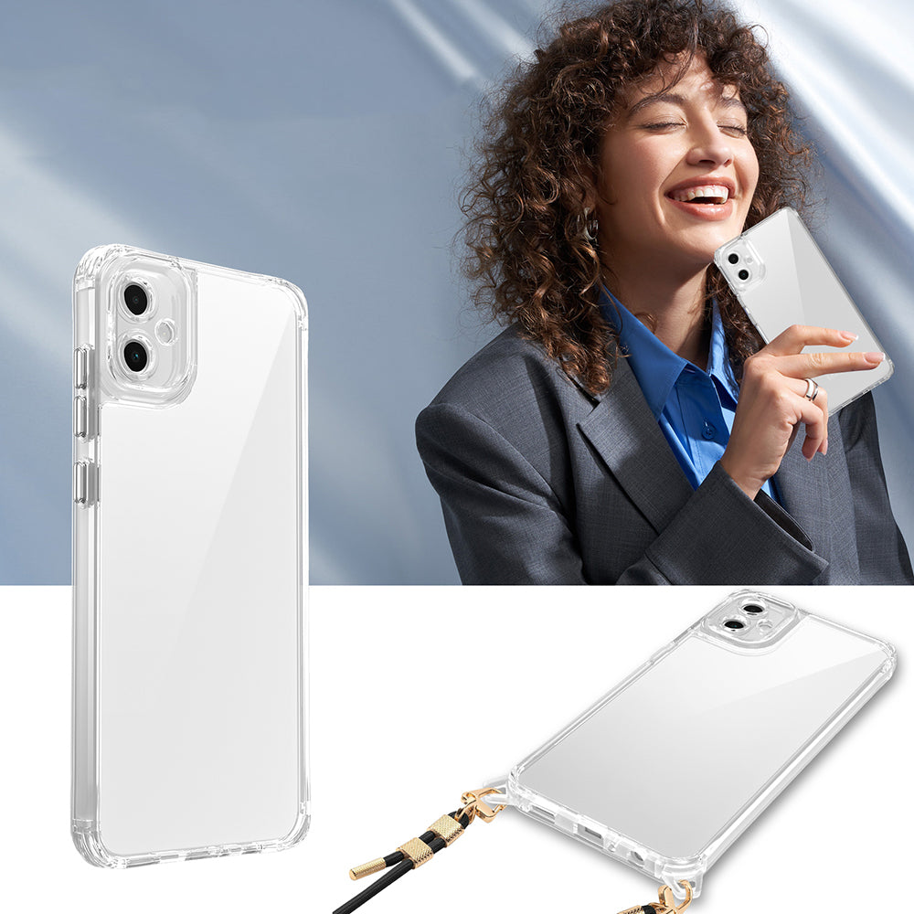 Galaxy A06 Kılıf Airbagli Takılabilir Askı Aparatlı Zore Snap Silikon Kapak Şeffaf