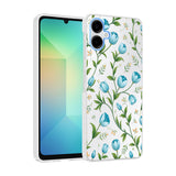 Galaxy A06 Kılıf Kamera Korumalı Desenli Zore Klip Kapak Mavi Lale
