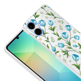 Galaxy A06 Kılıf Kamera Korumalı Desenli Zore Klip Kapak Mavi Lale