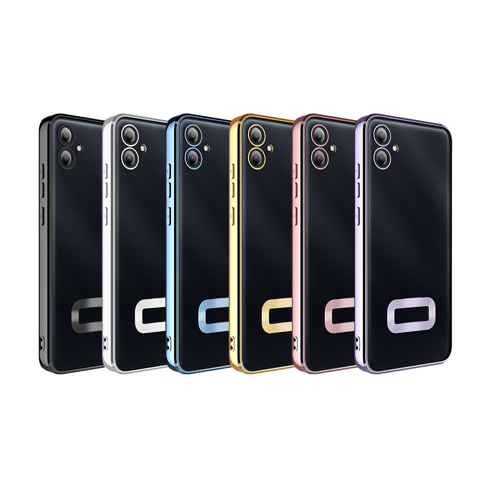 Galaxy A06 Kılıf Kamera Korumalı Logo Gösteren Zore Omega Kapak Gümüş