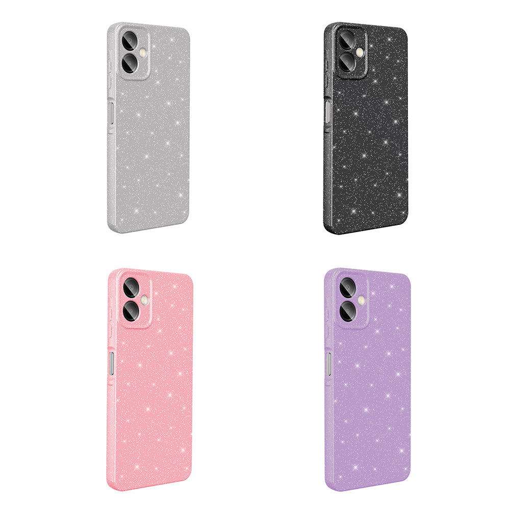 Galaxy A06 Kılıf Kamera Korumalı Simli Lüks Zore Koton Kapak Lila