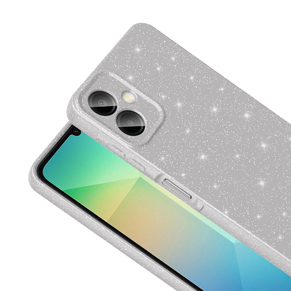 Galaxy A06 Kılıf Kamera Korumalı Simli Lüks Zore Koton Kapak Lila
