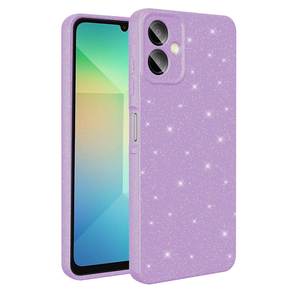 Galaxy A06 Kılıf Kamera Korumalı Simli Lüks Zore Koton Kapak Gümüş