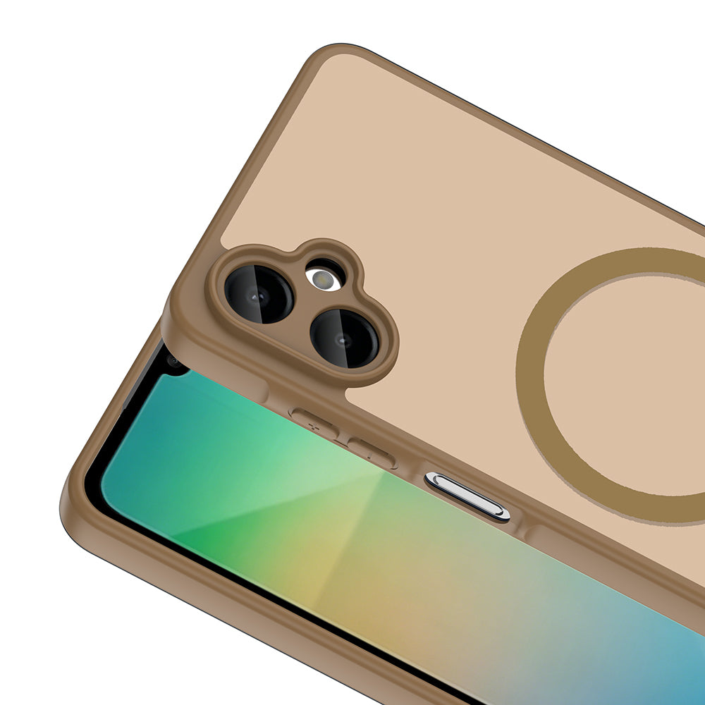 Galaxy A06 Kılıf M-safe Şarj Özellikli Zore Babet Kapak Kahverengi