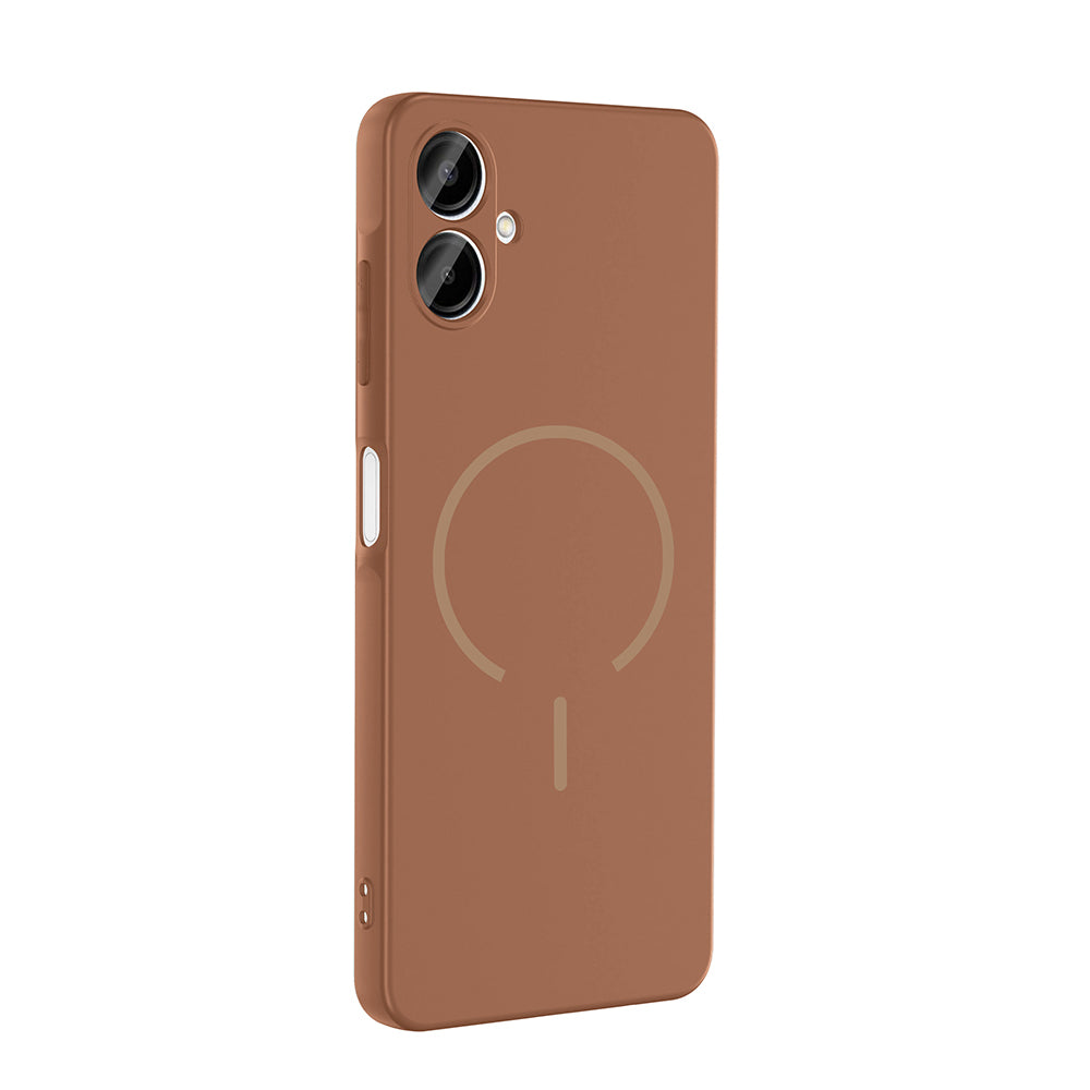 Galaxy A06 Kılıf M-safe Şarj Özellikli Zore Meta Kapak Kahverengi
