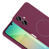 Galaxy A06 Kılıf M-safe Şarj Özellikli Zore Meta Kapak Mürdüm