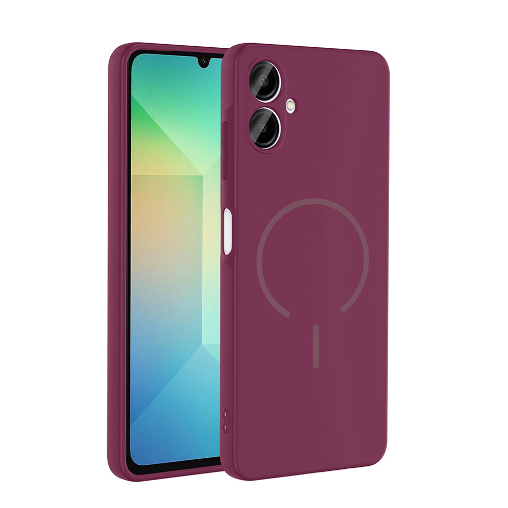 Galaxy A06 Kılıf M-safe Şarj Özellikli Zore Meta Kapak Mürdüm