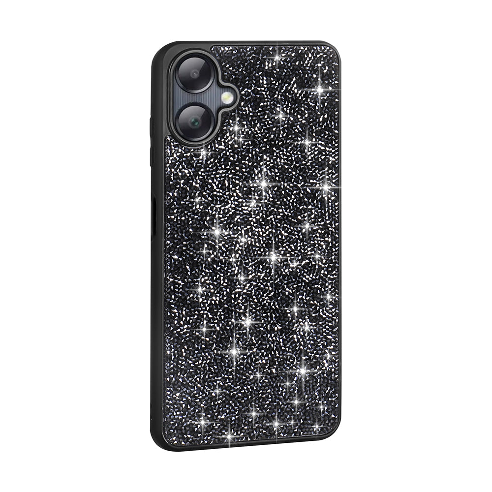 Galaxy A06 Kılıf Parlak Taşlı Tasarım Zore Pırlanta Kapak Siyah