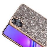 Galaxy A06 Kılıf Parlak Taşlı Tasarım Zore Pırlanta Kapak Gold