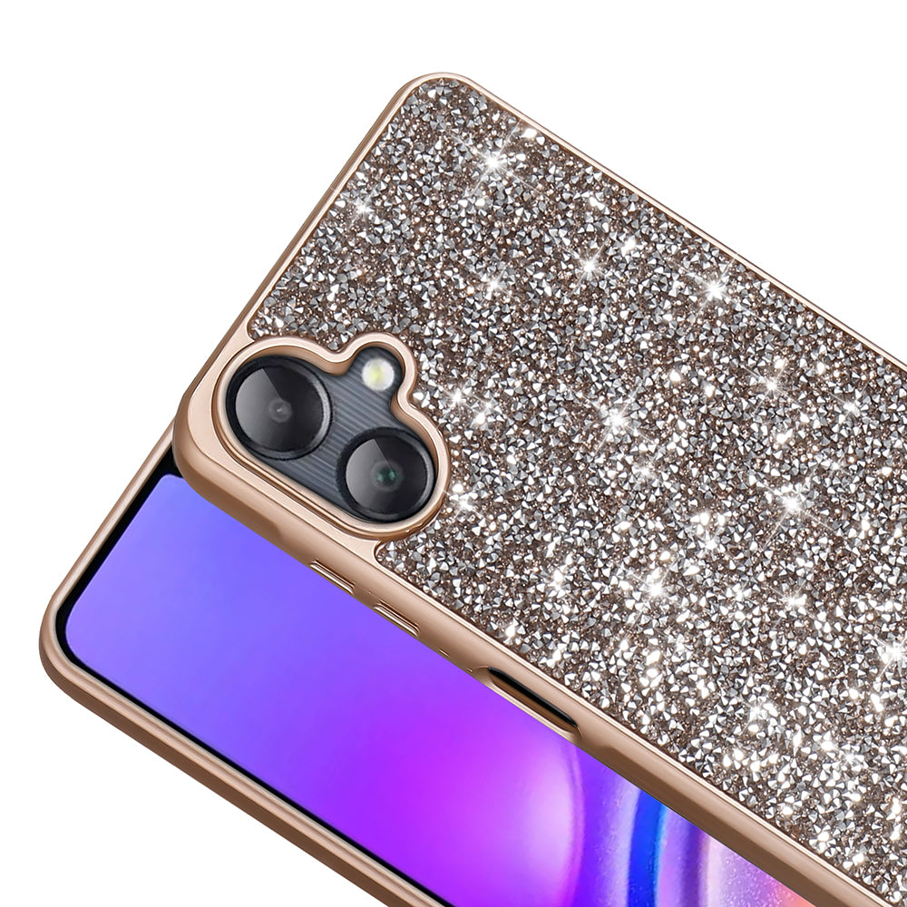 Galaxy A06 Kılıf Parlak Taşlı Tasarım Zore Pırlanta Kapak Beyaz