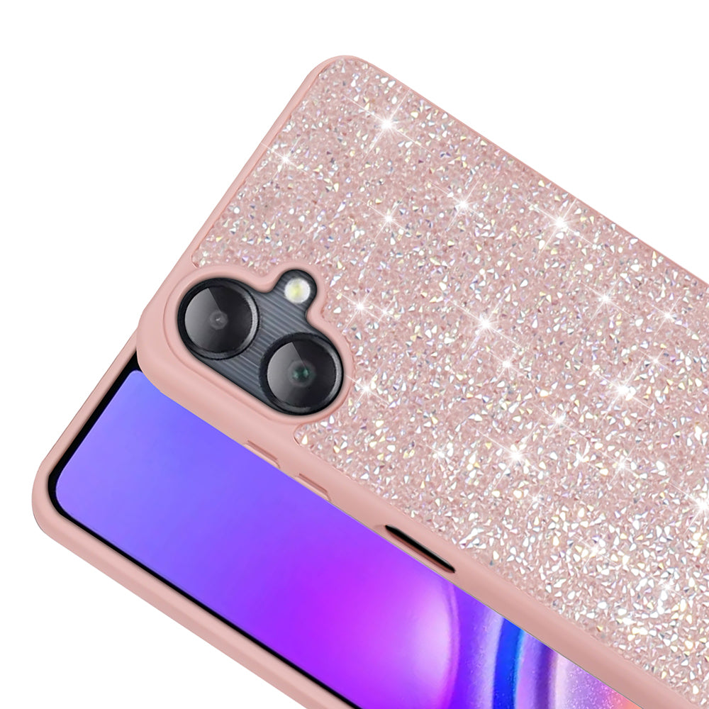 Galaxy A06 Kılıf Parlak Taşlı Tasarım Zore Pırlanta Kapak Gold