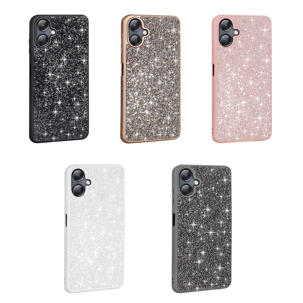 Galaxy A06 Kılıf Parlak Taşlı Tasarım Zore Pırlanta Kapak Siyah
