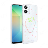 Galaxy A06 Kılıf Şeffaf Figürlü Zore Folk Sert Kapak Çilek