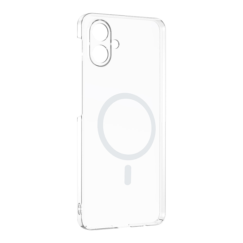 Galaxy A07 Kamera Korumalı M-Safe Şarj Özellikli Şeffaf Zore London Sert PC Kapak Şeffaf