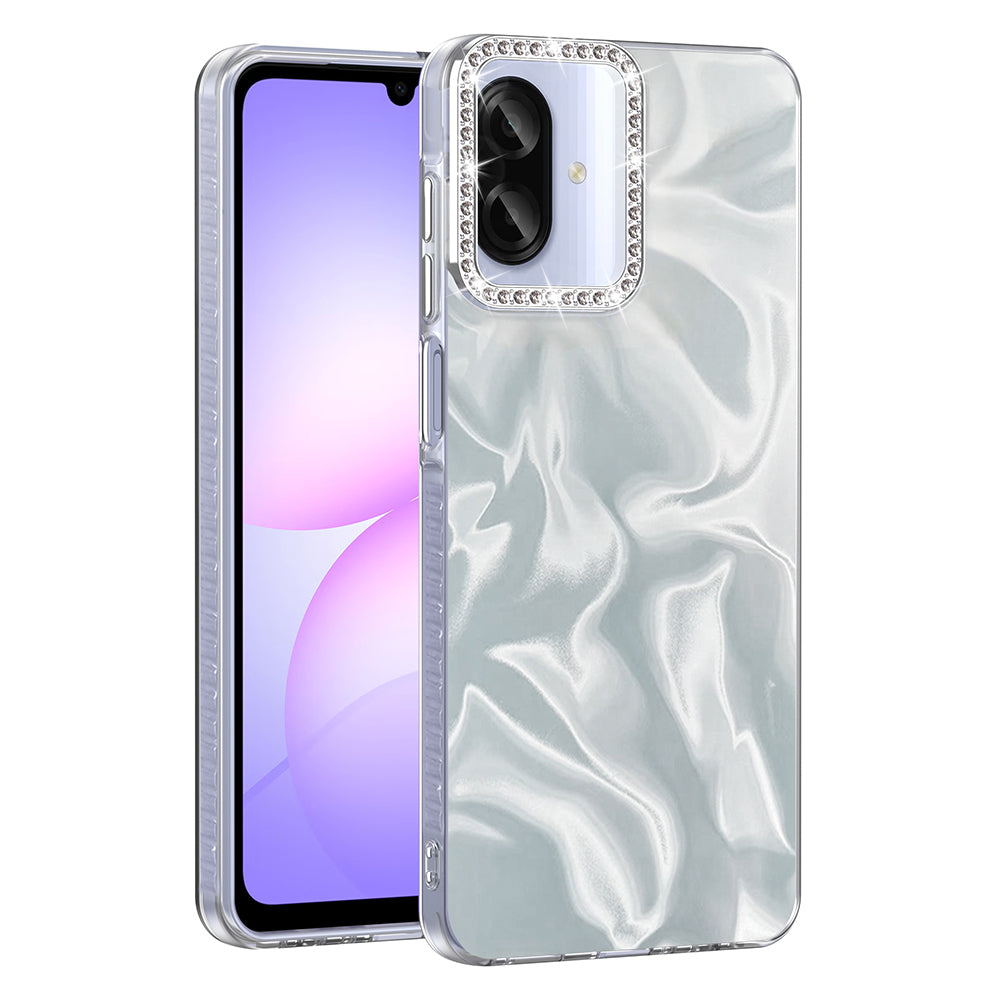 Galaxy A07 Kılıf Airbagli Parlak Taş Detay Tasarımlı Esila Kapak Beyaz