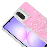 Galaxy A07 Kılıf Damla Taşlı Zore Rivas Sert PC Kapak Pembe