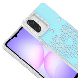 Galaxy A07 Kılıf Damla Taşlı Zore Rivas Sert PC Kapak Mavi