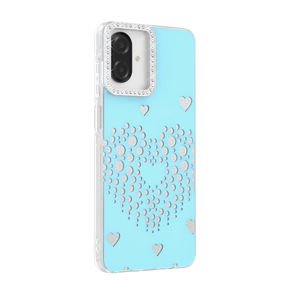 Galaxy A07 Kılıf Damla Taşlı Zore Rivas Sert PC Kapak Mavi