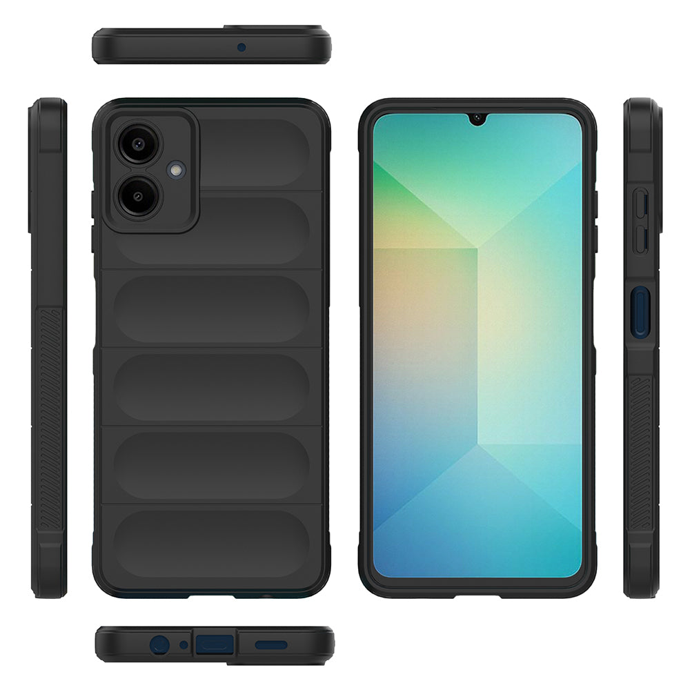Galaxy A07 Kılıf Esnek TPU Oyuklu Arka Yüzey Tasarımlı Zore Etnik Silikon Kapak Siyah