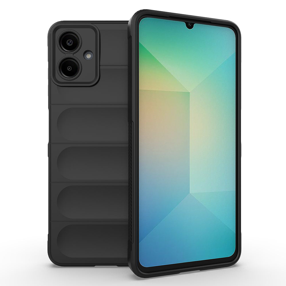 Galaxy A07 Kılıf Esnek TPU Oyuklu Arka Yüzey Tasarımlı Zore Etnik Silikon Kapak Siyah