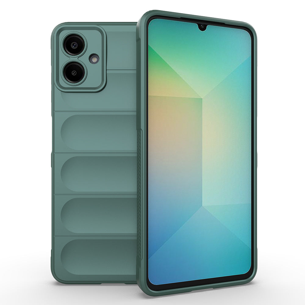 Galaxy A07 Kılıf Esnek TPU Oyuklu Arka Yüzey Tasarımlı Zore Etnik Silikon Kapak Koyu Yeşil