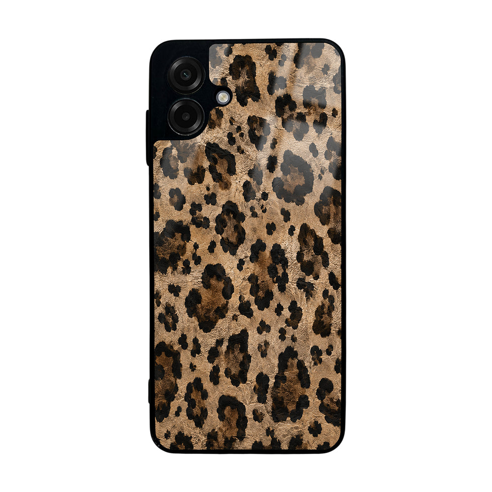 Galaxy A07 Kılıf Kamera Korumalı Desenli Zore Lusi Kapak Kahve Leopar